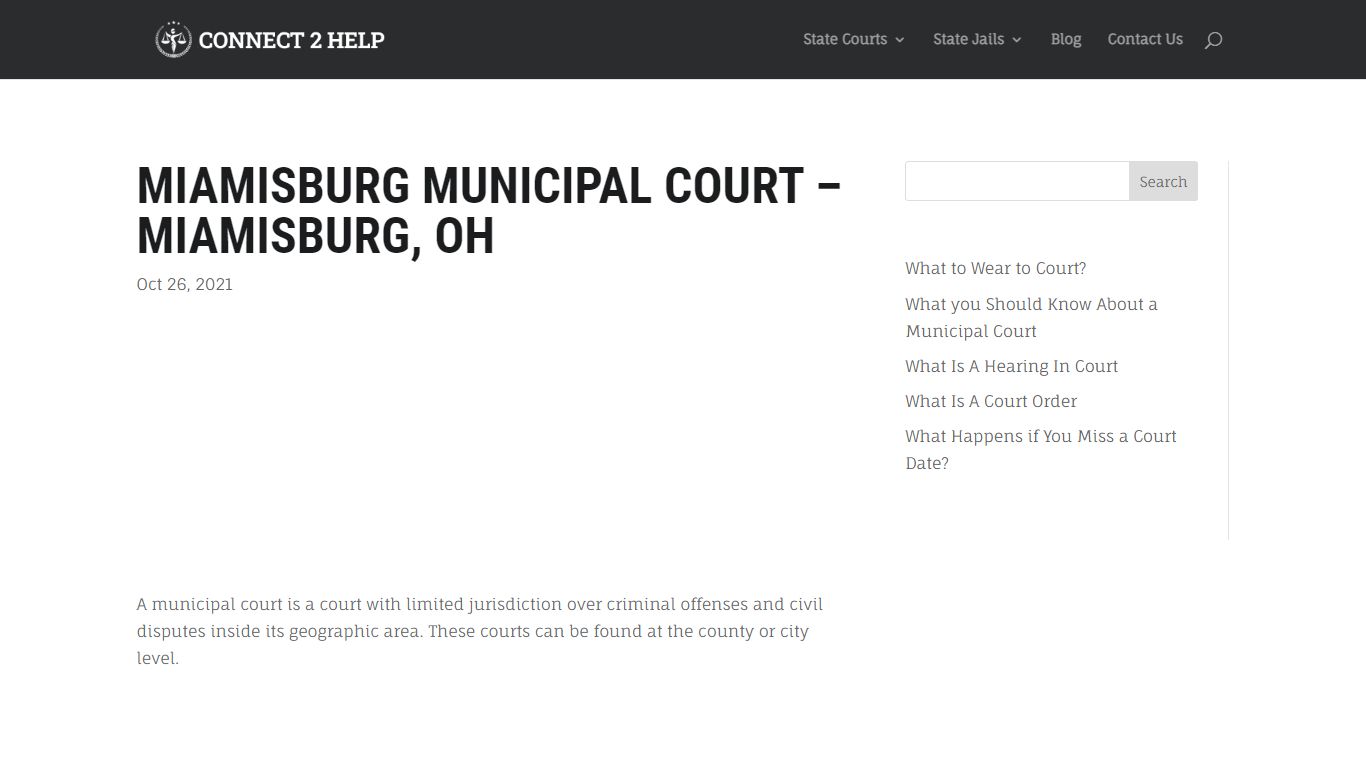 Miamisburg Municipal Court - Miamisburg, OH - Connect 2 Help